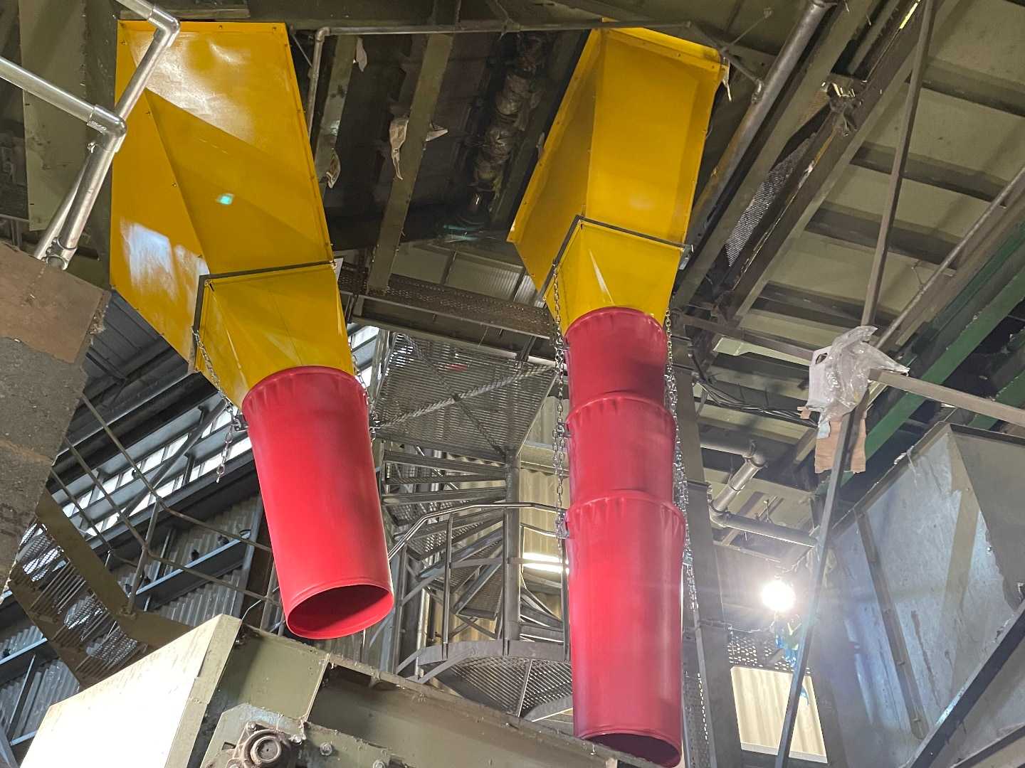 High level transfer chute fabricated by Margo Engineering